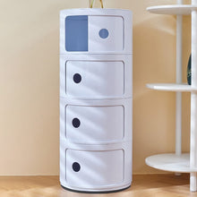 Load image into Gallery viewer, Cylindrical 4-Tier Plastic Storage Drawer Unit Storage Drawer Living and Home 
