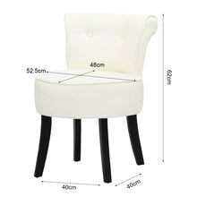 Load image into Gallery viewer, Linen Padded Small Makeup Chair Dressing Table Stool Beige
