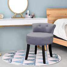 Load image into Gallery viewer, Velvet Bedroom Dressing Table Stool with Wooden Legs
