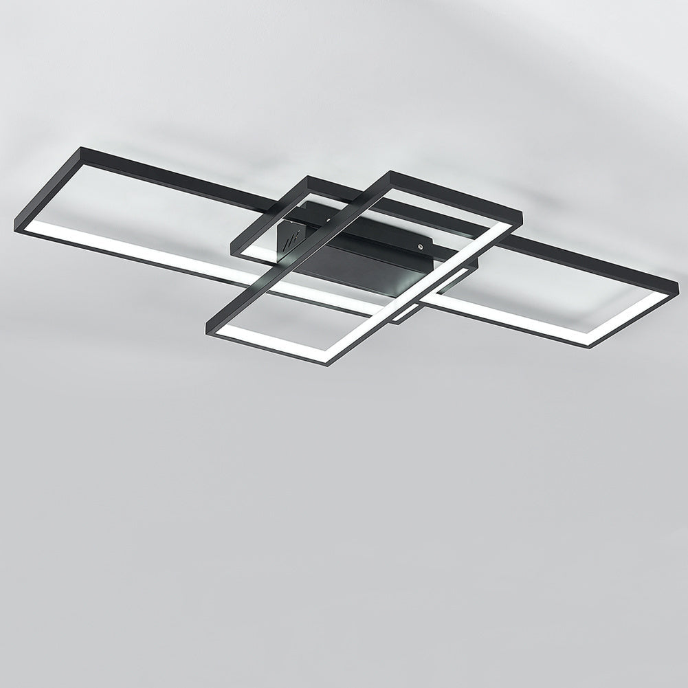 Livingandhome Neutral Style Rectangular LED Semi Flush Ceiling Light, LG0711