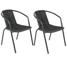 Load image into Gallery viewer, Outdoor Patio Metal Coffee Wicker Dining Chairs
