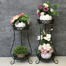 Load image into Gallery viewer, 2 Tier Tall Vintage Metal Plant Stand
