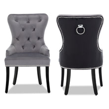 Load image into Gallery viewer, Set of 2 Velvet Buttoned Dining Chairs
