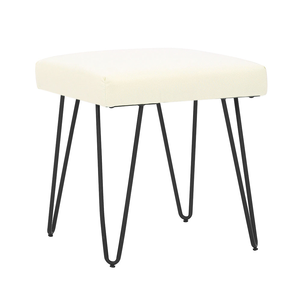 Upholstered Pouffe Stool Vanity Chair Hairpin Leg Side Chair