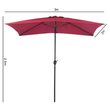 Load image into Gallery viewer, 2x3M Parasol Umbrella Patio Sun Shade Crank Tilt with Round Base
