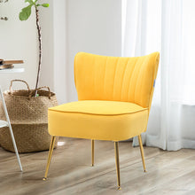 Load image into Gallery viewer, Modern Armless Wingback Accent Chair with Gold Legs
