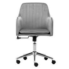 Load image into Gallery viewer, Velvet Swivel Upholstered Office Chair with Chrome Base
