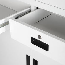 Load image into Gallery viewer, Modern Matte Lockable Storage Cabinet with Drawers
