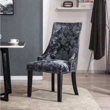 Load image into Gallery viewer, Set of 2 Crushed Velvet Buttoned Dining Chairs
