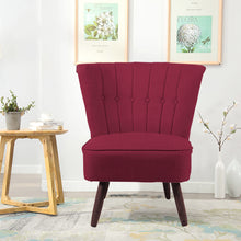 Load image into Gallery viewer, Linen Buttoned Upholstered Accent Chair
