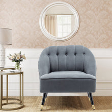 Load image into Gallery viewer, Frosted Velvet Buttoned Accent Chair
