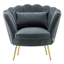 Load image into Gallery viewer, Velvet Lotus Scallop Tub Chair With Cushion
