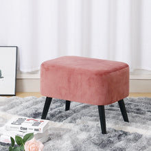 Load image into Gallery viewer, Modern Foot Stool Velvet Ottoman Pink / Grey
