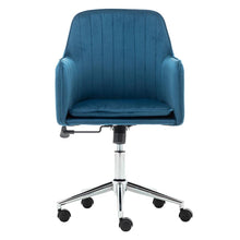 Load image into Gallery viewer, Velvet Swivel Upholstered Office Chair with Chrome Base
