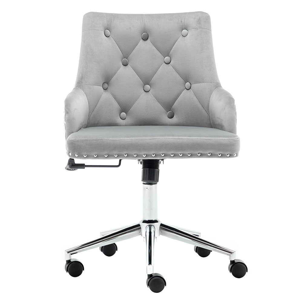 Velvet Adjustable Height Comfy Padded Swivel Office Chair Mid Back