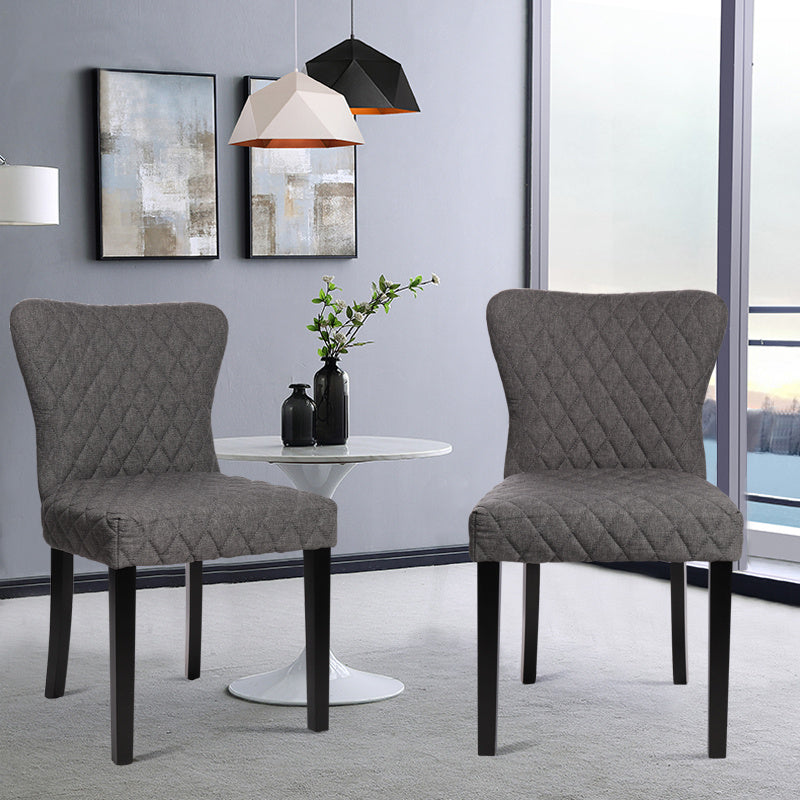 2PCS Linen Upholstered Dining Chairs