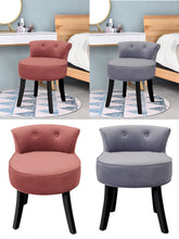 Load image into Gallery viewer, Dressing Table Stool Velvet Vanity Chair with Wooden Legs
