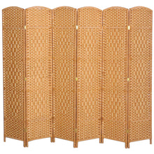 Load image into Gallery viewer, 6 Panel Floor Standing Room Divider Folding Screen Natural

