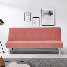 Load image into Gallery viewer, Velvet Simple 2 Seater Sofa Bed, Pink
