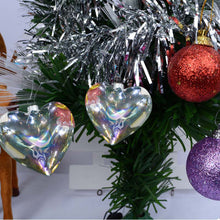 Load image into Gallery viewer, 12 Pcs Heart Shape Glass Ornaments Christmas Hanging Decor Baubles

