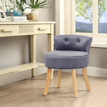 Load image into Gallery viewer, Vintage Velvet Dressing Table Stool with Wooden Legs
