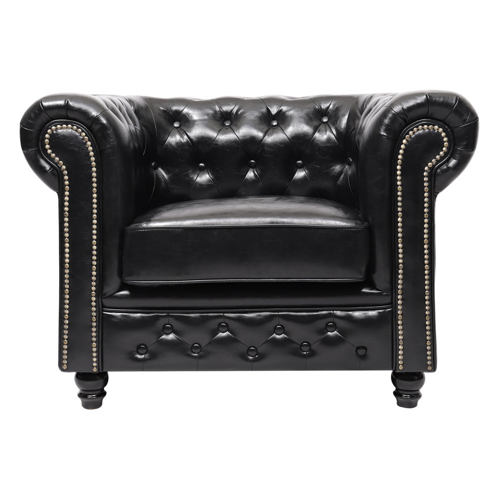 Buttoned Chesterfield Sofa Lounge Tub Armchair , One Seater