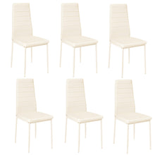 Load image into Gallery viewer, Set of 6 PU Leather Padded Seat Metal Legs Dining Chair Beige
