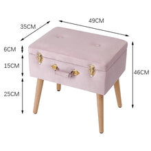 Load image into Gallery viewer, Velvet Storage Ottoman Footstool  - 2 colors!

