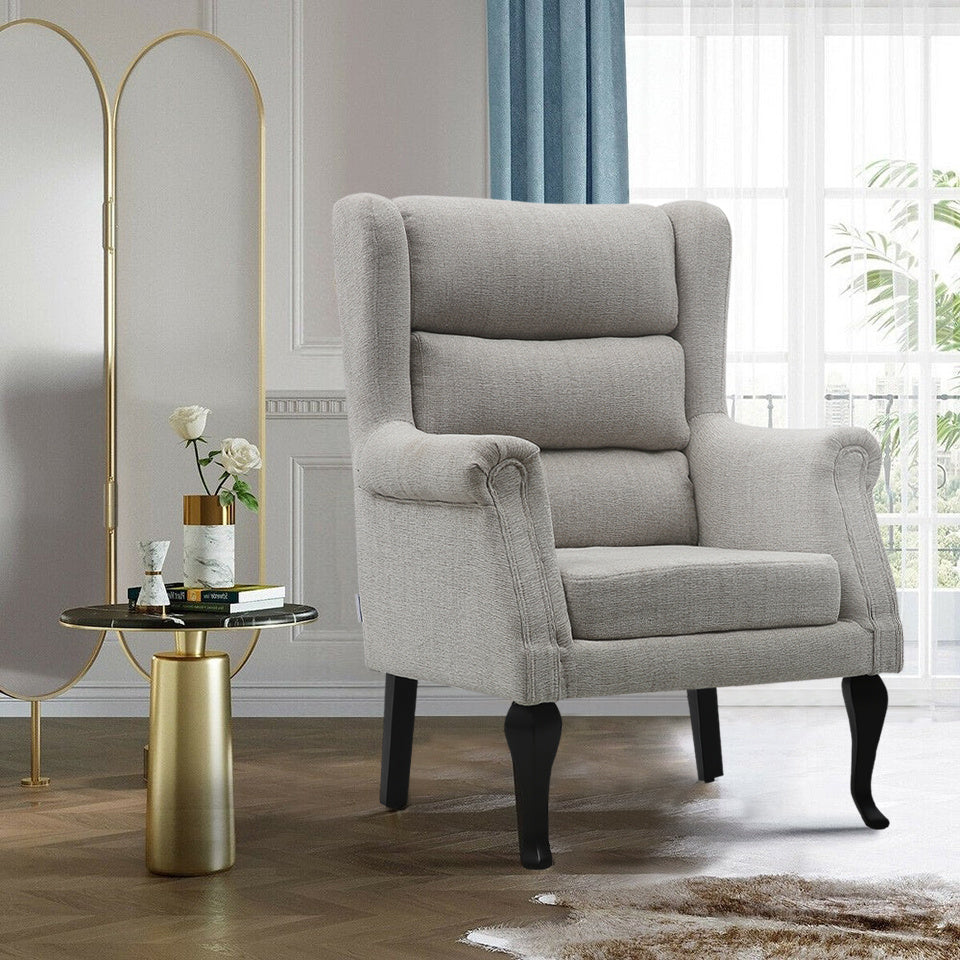 Corduroy High Back Accent Armchair