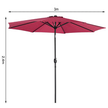 Load image into Gallery viewer, 3M Large Round Garden Parasol Outdoor Beach Umbrella Patio Sun Shade Crank Tilt No Base
