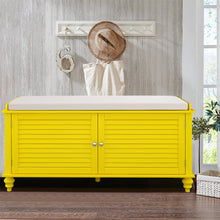 Load image into Gallery viewer, Window Bench Shoes Cabinet Storage Rack with Seat Cushion, Yellow
