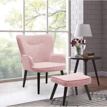 Load image into Gallery viewer, Frosted Velvet Smiley Lounge Armchair and Footstool, Pink
