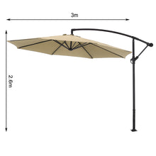 Load image into Gallery viewer, 3M Taupe Sun Parasol Hanging Banana Umbrella
