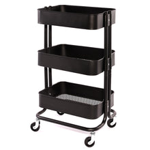 Load image into Gallery viewer, 3 Tier Kitchen Storage Trolley Metal Tower Rack Bathroom Shelf
