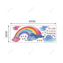 Load image into Gallery viewer, Kids Wall Stickers, Raindrops Rainbow, Watercolor for Nursery, Playroom
