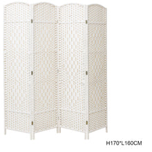 Load image into Gallery viewer, White Solid Weave Wicker Wood Room Divider
