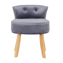 Load image into Gallery viewer, Vintage Velvet Dressing Table Stool with Wooden Legs
