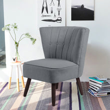 Load image into Gallery viewer, Linen Buttoned Upholstered Accent Chair
