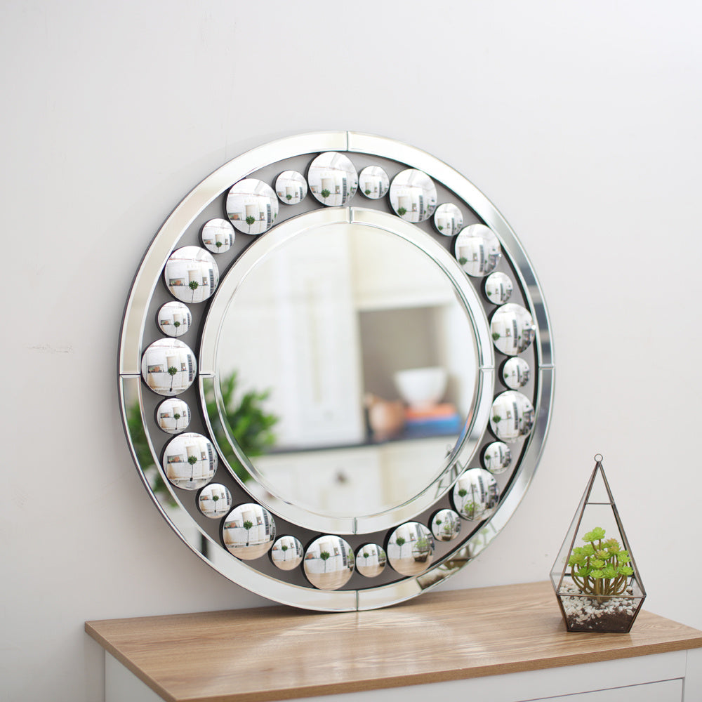 Wall Round Mirror Art Vanity Mirror 70x70cm