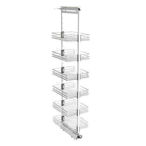 Livingandhome Tall and Narrow 6-Tier Metal Kitchen Pull-out Kitchen Cabinet Basket Shelf