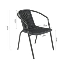 Load image into Gallery viewer, Garden Ripple Glass Square Table With Umbrella Hole, Black Table + 4 Chairs
