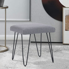 Load image into Gallery viewer, Upholstered Pouffe Stool Vanity Chair Hairpin Leg Side Chair
