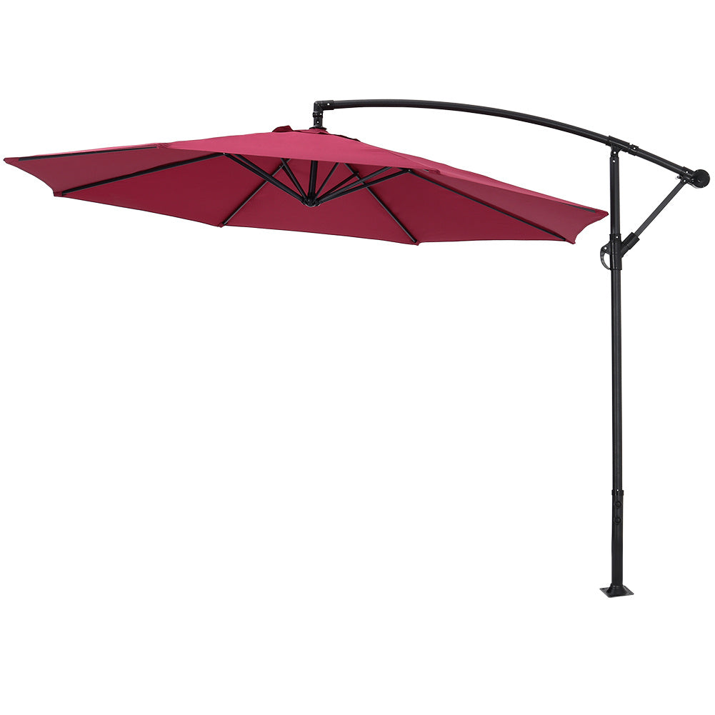 3M Large Garden Hanging Parasol Cantilever Sun Shade Patio Banana Umbrella No Base