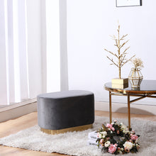 Load image into Gallery viewer, Velvet Dressing Table Stool with Gold-Plated Bottom
