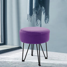 Load image into Gallery viewer, Round Velvet Ottoman Dressing Foot Stool
