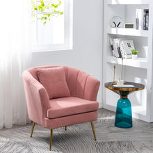 Load image into Gallery viewer, Frosted Velvet Shell Padded Seat Accent Chair, Pink
