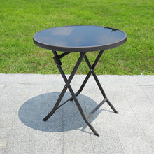 Load image into Gallery viewer, Outdoor Folding Round Garden Coffee Table, 60x60x70CM

