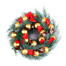 Load image into Gallery viewer, Livingandhome Large Christmas Wreath with Mixed Holiday Accents Bows with Hanger, CD0462
