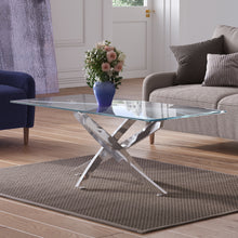 Load image into Gallery viewer, Livingandhome Modern and Futuristic Clear Glass Top Coffee End Table
