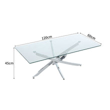 Load image into Gallery viewer, Livingandhome Modern and Futuristic Clear Glass Top Coffee End Table
